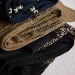 The Crew Sock In Coal Jacquard -Fashion Clothes instock m q423 Crew Sock Coal Jacquard 004