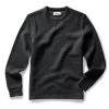 The Evans Crew In Charcoal Birdseye Wool -Fashion Clothes instock m q423 Evans Crew Charcoal Birdseye Wool 001