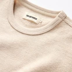 The Evans Crew In Oat Birdseye Wool -Fashion Clothes instock m q423 Evans Crew Oat Birdseye Wool 002