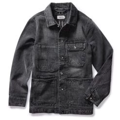 The Fremont Jacket In Black 3-Month Wash Selvage Denim