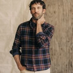 The Ledge Shirt In Dark Navy Plaid -Fashion Clothes instock m q423 Ledge Shirt Dark Navy Plaid 009