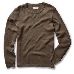 The Organic Cotton Waffle Crew In Fatigue Olive