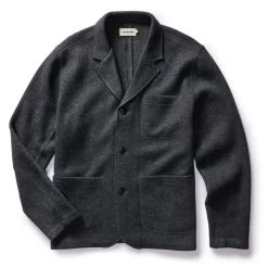 The Ridgewood Cardigan In Charcoal Birdseye Wool