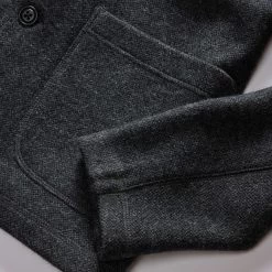The Ridgewood Cardigan In Charcoal Birdseye Wool -Fashion Clothes instock m q423 Ridgewood Cardigan Charcoal Birdseye Wool 005