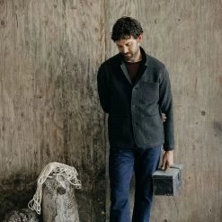 The Ridgewood Cardigan In Charcoal Birdseye Wool -Fashion Clothes instock m q423 Ridgewood Cardigan Charcoal Birdseye Wool 008