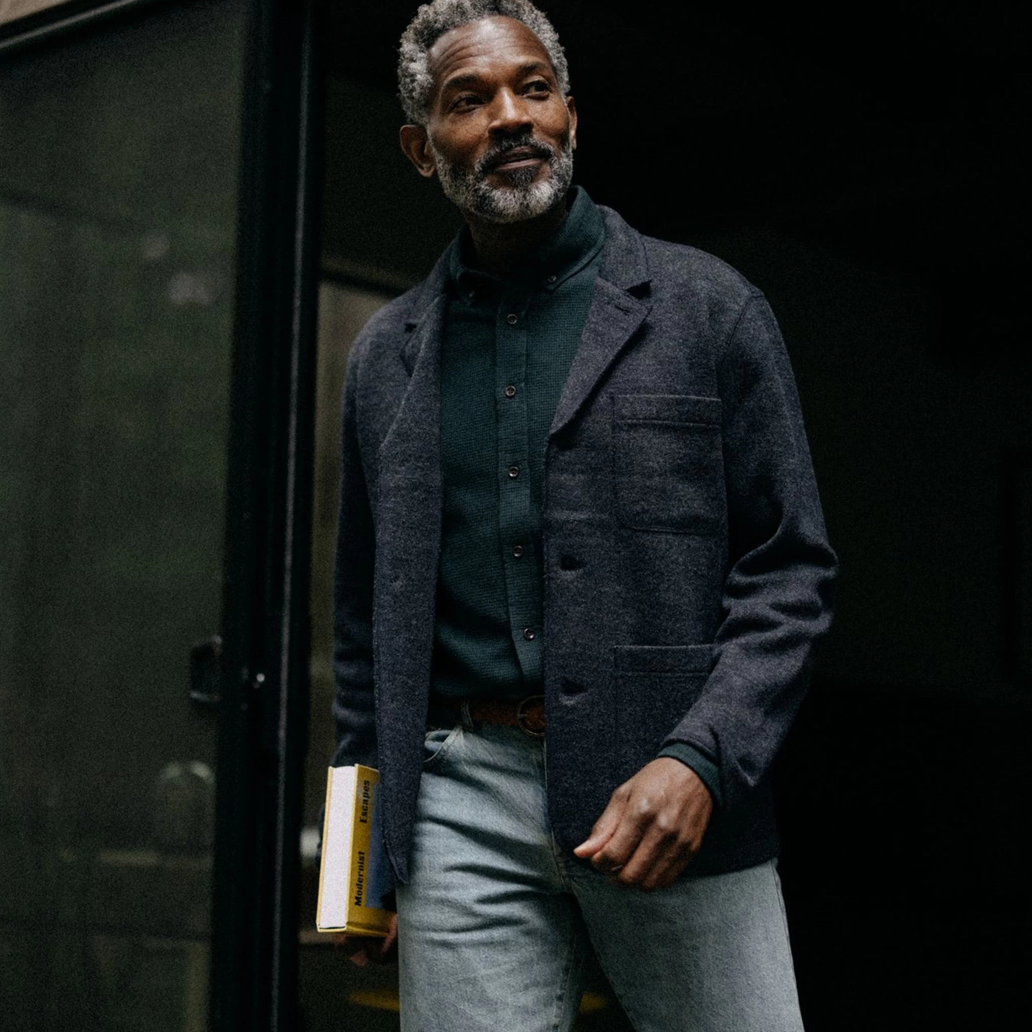 The Ridgewood Cardigan In Navy Birdseye Wool 4 The Ridgewood Cardigan In Navy Birdseye Wool - Image 2