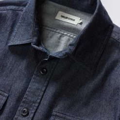 The Saddler Shirt In Dark Navy Twill -Fashion Clothes instock m q423 Saddler Shirt Indigo Twill 003