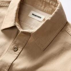 The Saddler Shirt In Light Khaki Twill -Fashion Clothes instock m q423 Saddler Shirt Light Khaki Twill 004