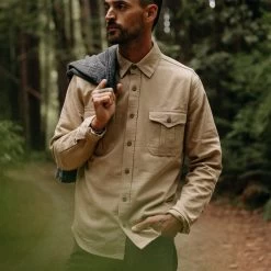 The Saddler Shirt In Light Khaki Twill -Fashion Clothes instock m q423 Saddler Shirt Light Khaki Twill 007