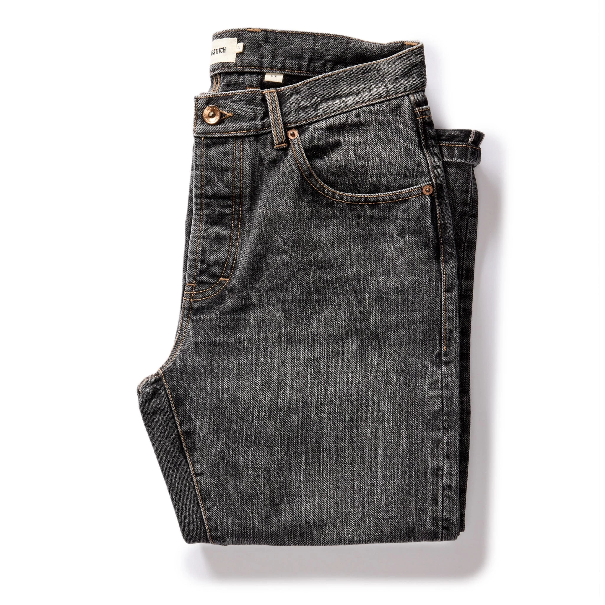 The Slim Jean In Black 1-Year Wash Selvage Denim