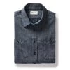 The Utility Shirt In Rinsed Indigo Herringbone -Fashion Clothes instock m q423 Utility Shirt Rinsed Indigo Herringbone 001