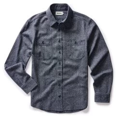 The Utility Shirt In Rinsed Indigo Herringbone -Fashion Clothes instock m q423 Utility Shirt Rinsed Indigo Herringbone 002