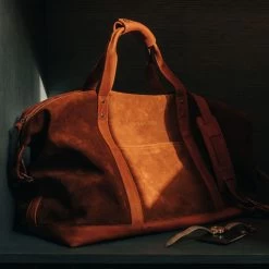The Weekender Duffle In Chocolate Roughout -Fashion Clothes instock m q423 Weekender Duffle Chocolate Roughout 010