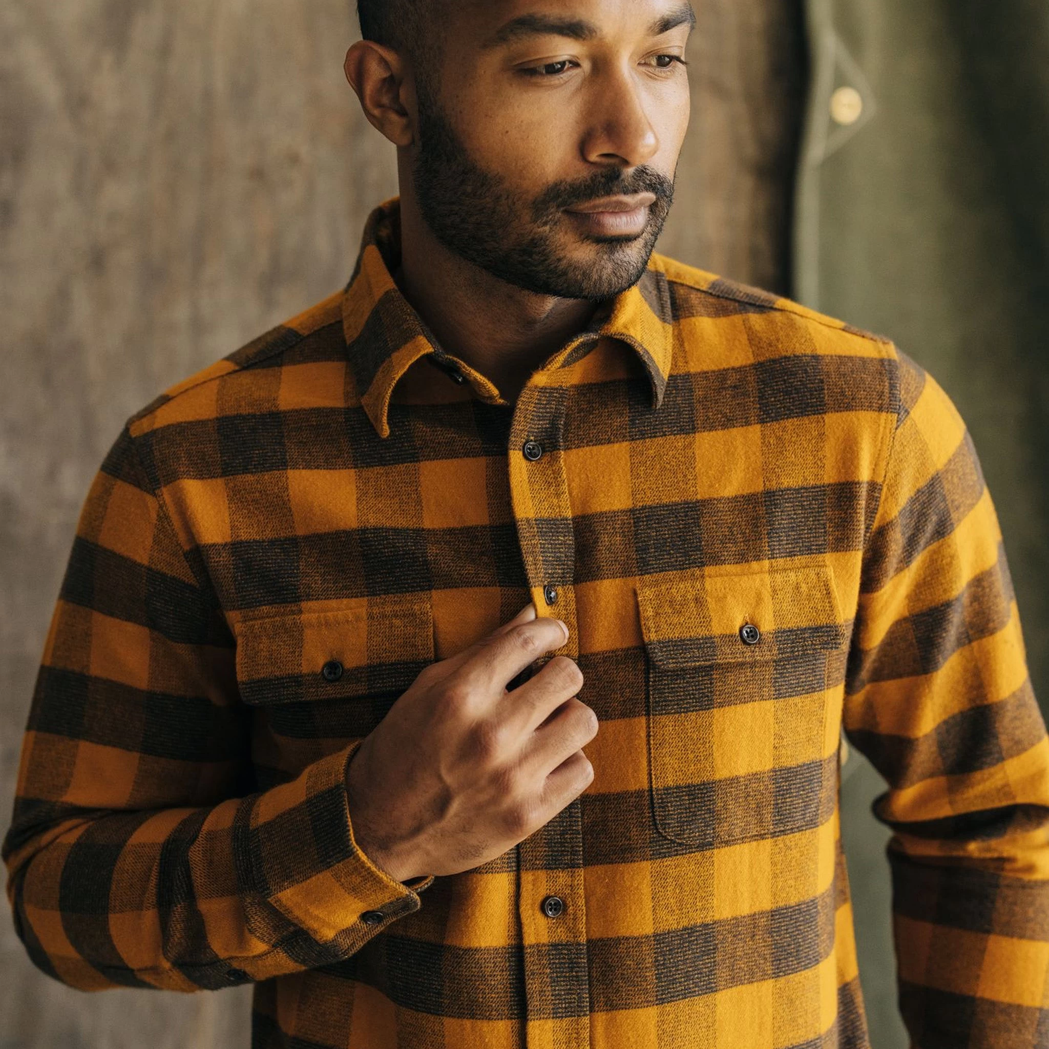 The Yosemite Shirt In Saffron Buffalo Check 5 The Yosemite Shirt In Saffron Buffalo Check - Image 3
