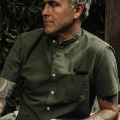 The Short Sleeve Bandit In Olive -Fashion Clothes instock mens Q220 ss bandit olive 003