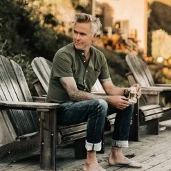 The Short Sleeve Bandit In Olive -Fashion Clothes instock mens Q220 ss bandit olive 005