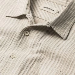 The Short Sleeve Hawthorne In Natural Stripe -Fashion Clothes instock mens Q220 ss hawthorne natural stripe 007