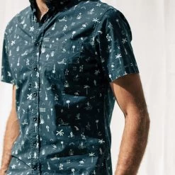 The Short Sleeve Jack In Navy Aloha -Fashion Clothes instock mens Q220 ss jack navy aloha 003
