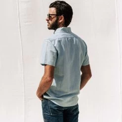 The Short Sleeve Jack In Sun Bleached Linen -Fashion Clothes instock mens Q220 ss jack sunbleached linen 006