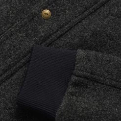 The Bomber Jacket In Charcoal Wool 19 The Bomber Jacket In Charcoal Wool -Fashion Clothes instock mens Q419 bomber charcoal wool 008