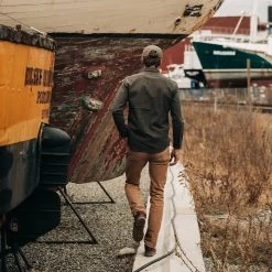 The Mechanic Shirt In Dark Olive Herringbone 13 The Mechanic Shirt In Dark Olive Herringbone -Fashion Clothes instock mens q121 mechanic olive herringbone 005