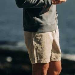 The Morse Short In Aluminum Slub Linen -Fashion Clothes instock mens q121 morse short aluminum 003