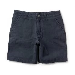 The Morse Short In Navy Slub Linen