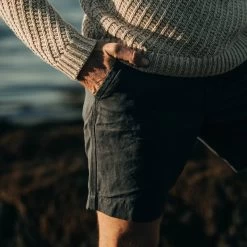 The Morse Short In Navy Slub Linen 13 The Morse Short In Navy Slub Linen -Fashion Clothes instock mens q121 morse short navy 004