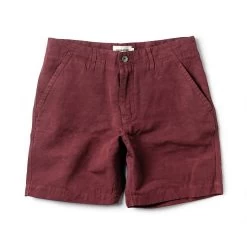The Morse Short In Brick Red Slub Linen