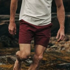 The Morse Short In Brick Red Slub Linen -Fashion Clothes instock mens q121 morse short redbrick 003
