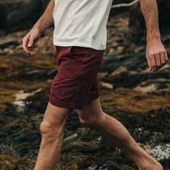 The Morse Short In Brick Red Slub Linen -Fashion Clothes instock mens q121 morse short redbrick 004