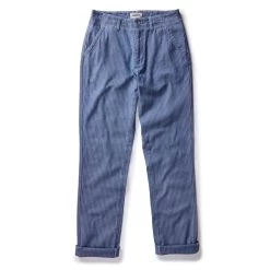 The Morse Pant In Bleached Indigo Herringbone -Fashion Clothes instock mens q124 The Morse Pant BleachedIndigoHerringbone 0423
