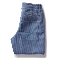 The Morse Pant In Bleached Indigo Herringbone -Fashion Clothes instock mens q124 The Morse Pant BleachedIndigoHerringbone 0428