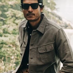 None The Long Haul Jacket In Moss Brushed Reverse Sateen -Fashion Clothes instock mens q320 long haul moss reverse 003