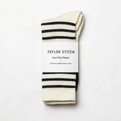 The Merino Sock In Natural Stripe -Fashion Clothes instock mens q320 merino sock natural stripe 003
