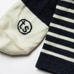 The Merino Sock In Navy Stripe -Fashion Clothes instock mens q320 merino sock navy stripe 004
