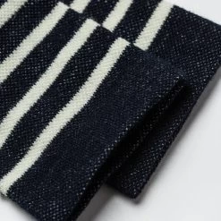 The Merino Sock In Navy Stripe -Fashion Clothes instock mens q320 merino sock navy stripe 005