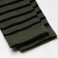 The Merino Sock In Olive Stripe -Fashion Clothes instock mens q320 merino sock olive stripe 005