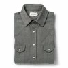 The Western Shirt In Olive Melange -Fashion Clothes instock mens q320 western olive melange 001