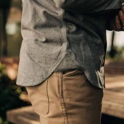 The Western Shirt In Olive Melange -Fashion Clothes instock mens q320 western olive melange 004