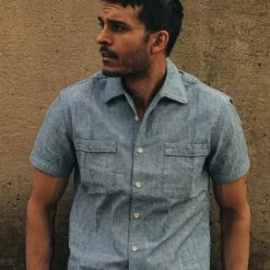 The Tulum In Blue Chambray -Fashion Clothes instock mens q321 tulum blue chambray 003