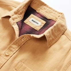 The Lined Utility Shirt In Wheat Denim -Fashion Clothes instock mens q323 lined utility wheat denim 003