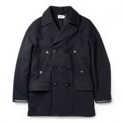 None The Mendocino Peacoat In Navy Wool