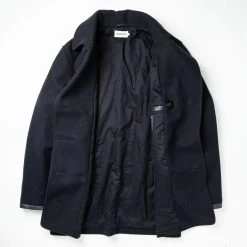 None The Mendocino Peacoat In Navy Wool -Fashion Clothes instock mens q420 012