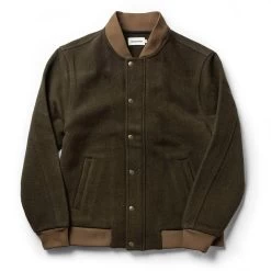 None The Bomber Jacket In Olive Wool