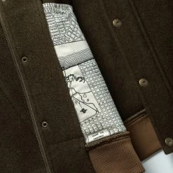 None The Bomber Jacket In Olive Wool -Fashion Clothes instock mens q420 bomber olive wool 009