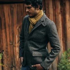 None The Gibson Jacket In Charcoal Birdseye Wool -Fashion Clothes instock mens q420 gibson charcoal birdseye 002