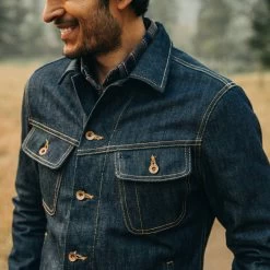 None The Long Haul Jacket In Cone Mills Reserve Selvage -Fashion Clothes instock mens q420 long haul conemills selvage 003