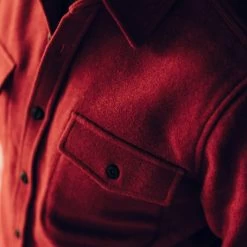 The Maritime Shirt Jacket In Clifford Red -Fashion Clothes instock mens q420 maritime clifford red 004