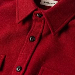 The Maritime Shirt Jacket In Clifford Red -Fashion Clothes instock mens q420 maritime clifford red 007